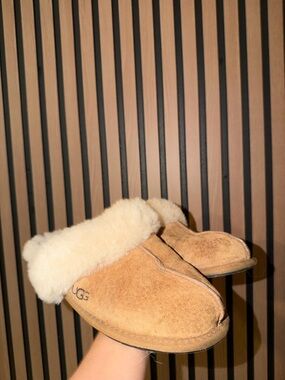 UGG Chestnut Suede Sheepskin Clog Slippers